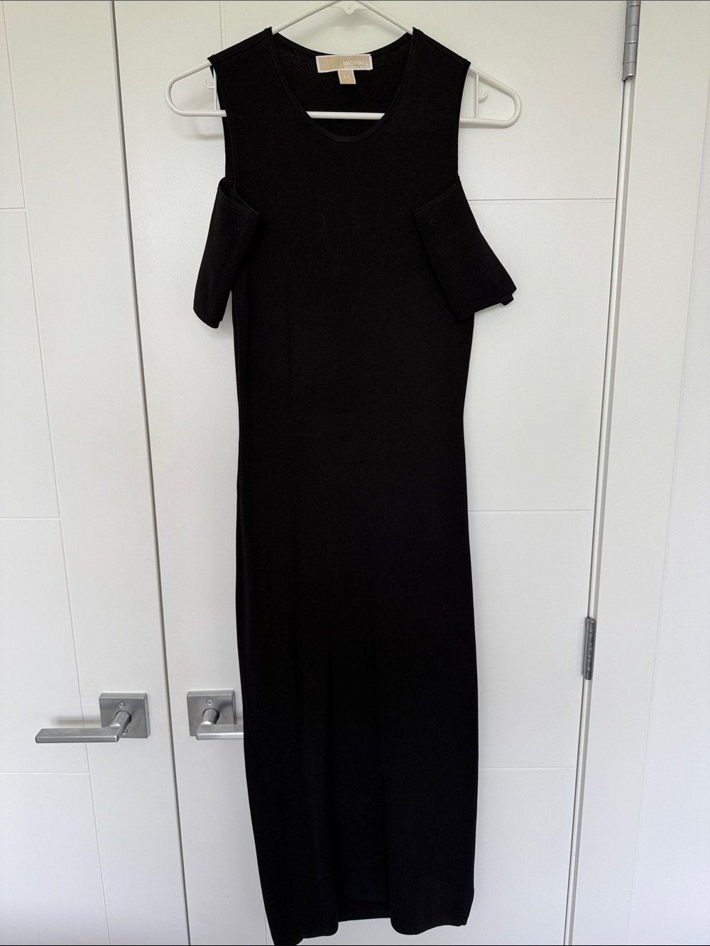 Michael Kors Black Cold-Shoulder Maxi Dress
